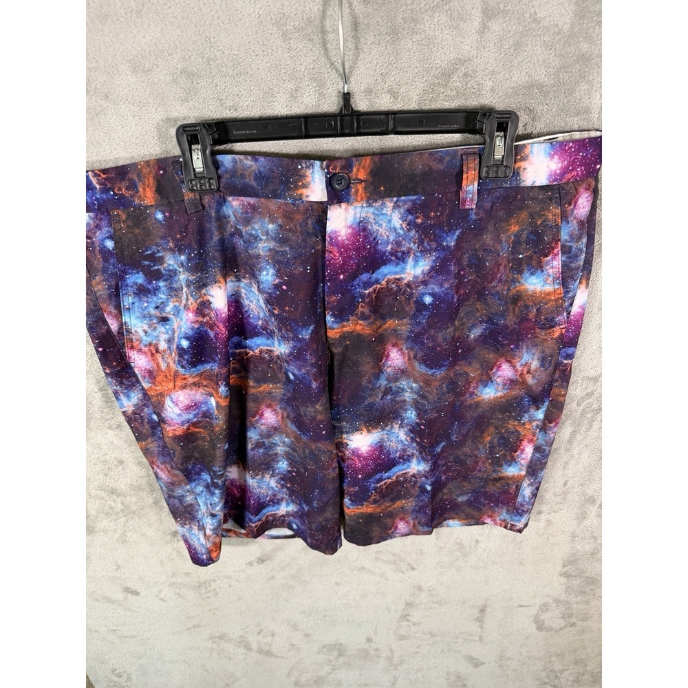 HRESKI Mens Outerspace Galaxy Golf Shorts Size‎ 40 Colorful Stretch Pockets